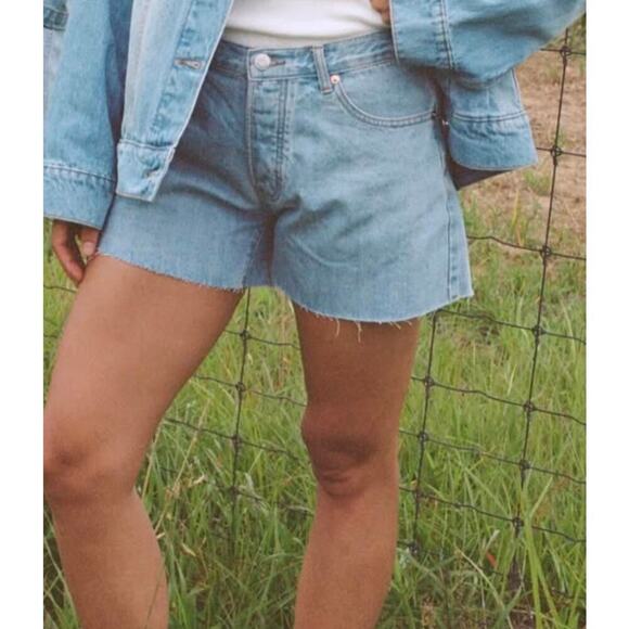 New Parke Light Wash Baggy Denim Shorts Size 29 Cut Offs - Picture 9 of 9